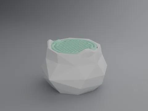 Kit Vaso Hidropônico Mingato Origami (Geométrico Low-Poly) — Graminha de Gato 100% Hidropônica em Vasinho 3D Mingato