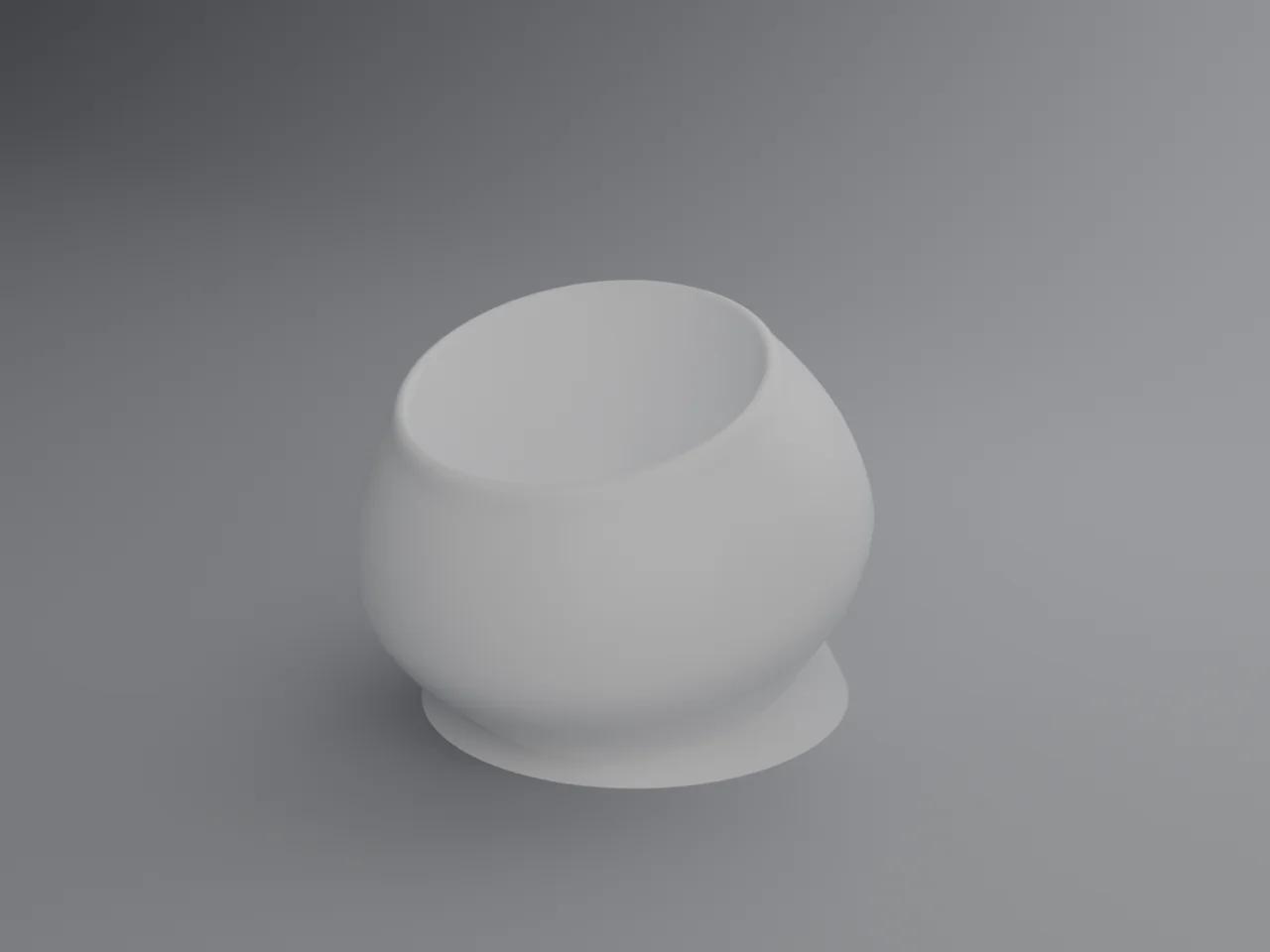 Comedouro Ergonômico Orgânico Monobloco 15° (Curvo)